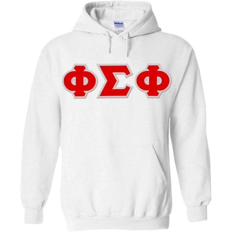 imageGreekgear Phi Sigma Phi Lettered Twill HoodieWhite