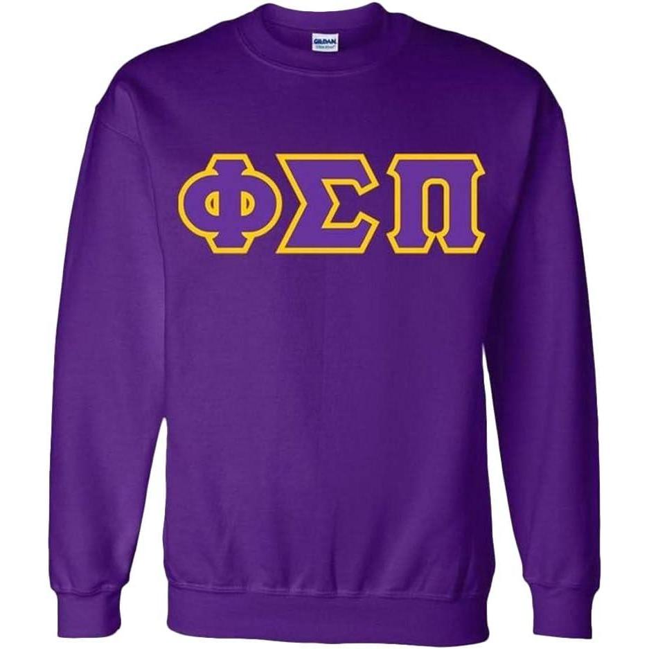 imageGreekgear Phi Sigma Pi Sewn Lettered Crewneck SweatshirtPurple
