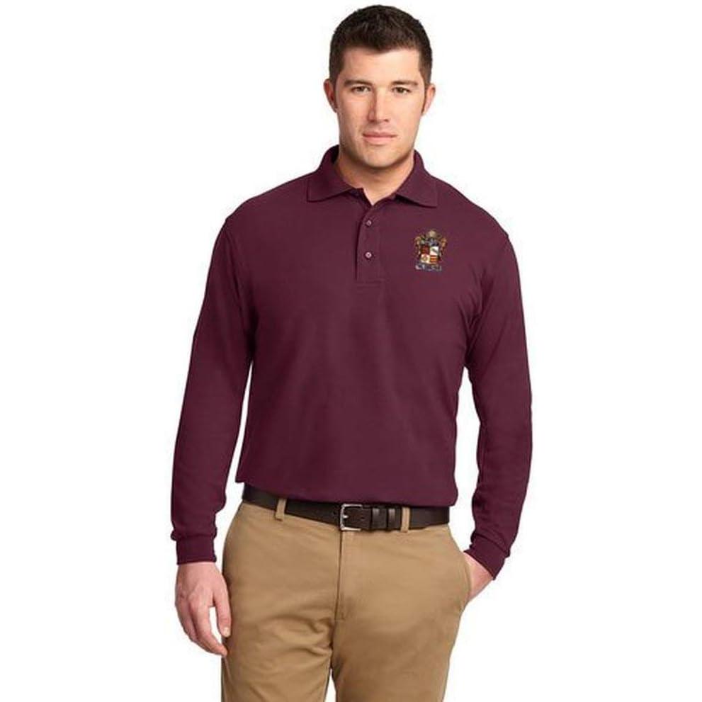 imagePhi Kappa Theta Emblem Long Sleeve PoloMaroon