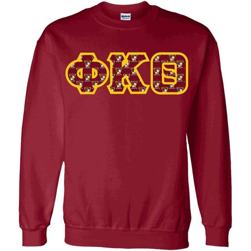 imagePhi Kappa Theta Fraternity Crest Twill Letter Crewneck SweatshirtMaroon