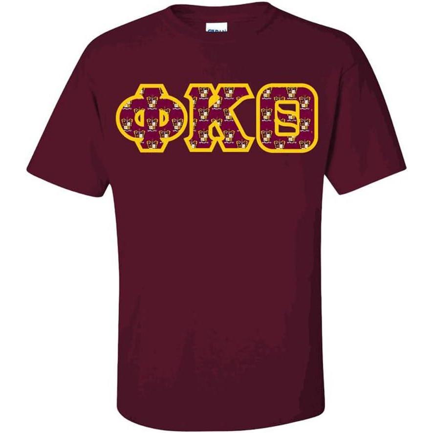 imagePhi Kappa Theta Fraternity Crest Twill Letter TeeMaroon