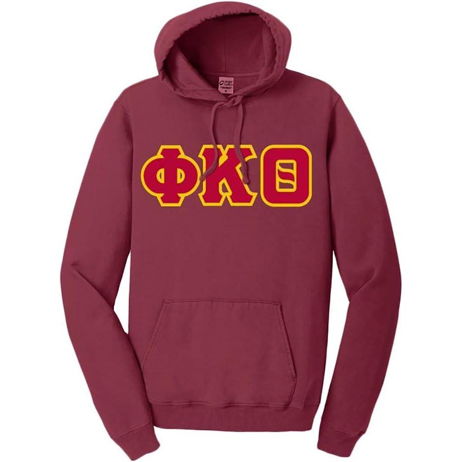 imagePhi Kappa Theta PigmentDyed Lettered Hooded SweatshirtMerlot