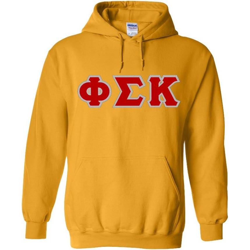 imagePhi Sigma Kappa Lettered Hooded SweatshirtAthletic Gold