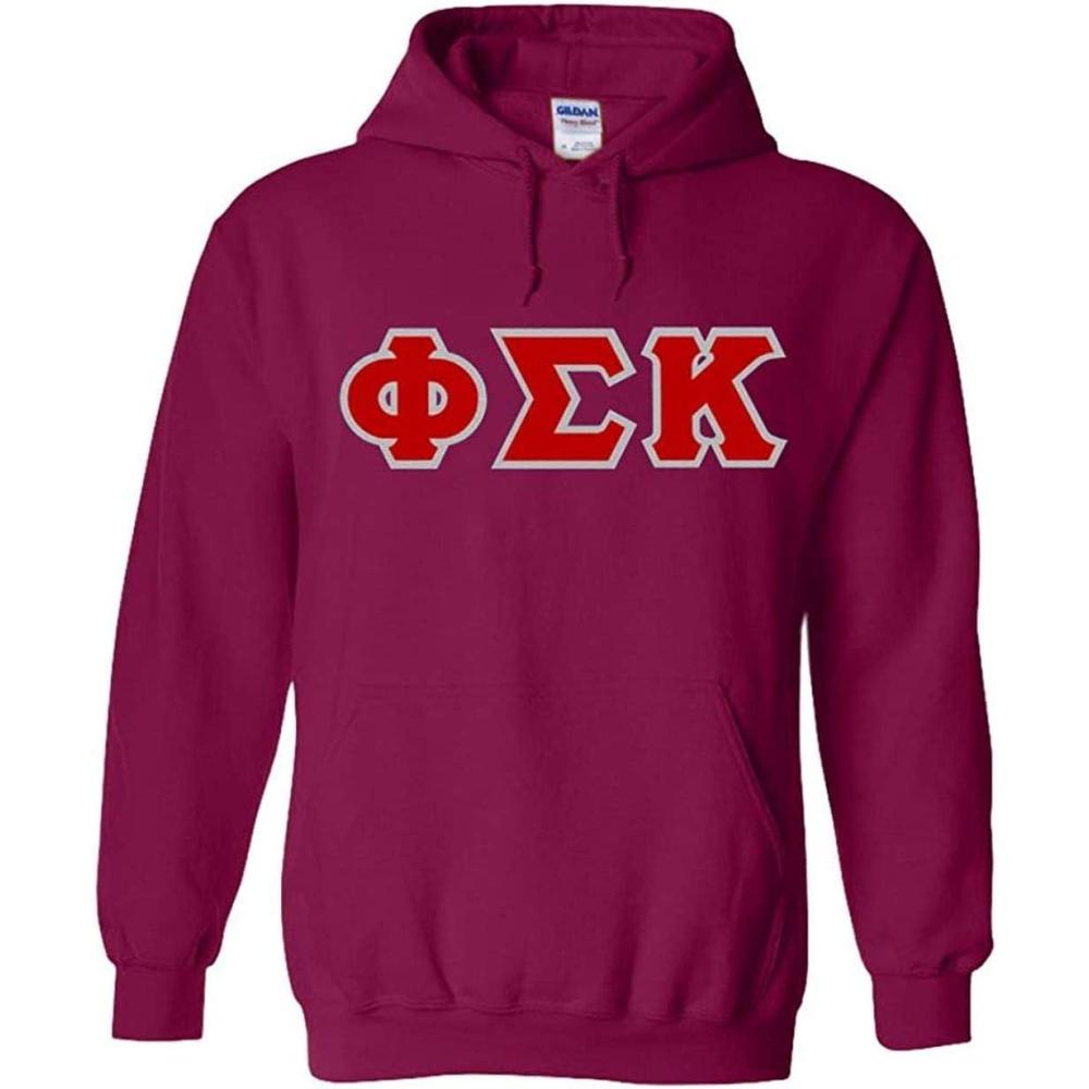 imagePhi Sigma Kappa Lettered Hooded SweatshirtMagenta Pink
