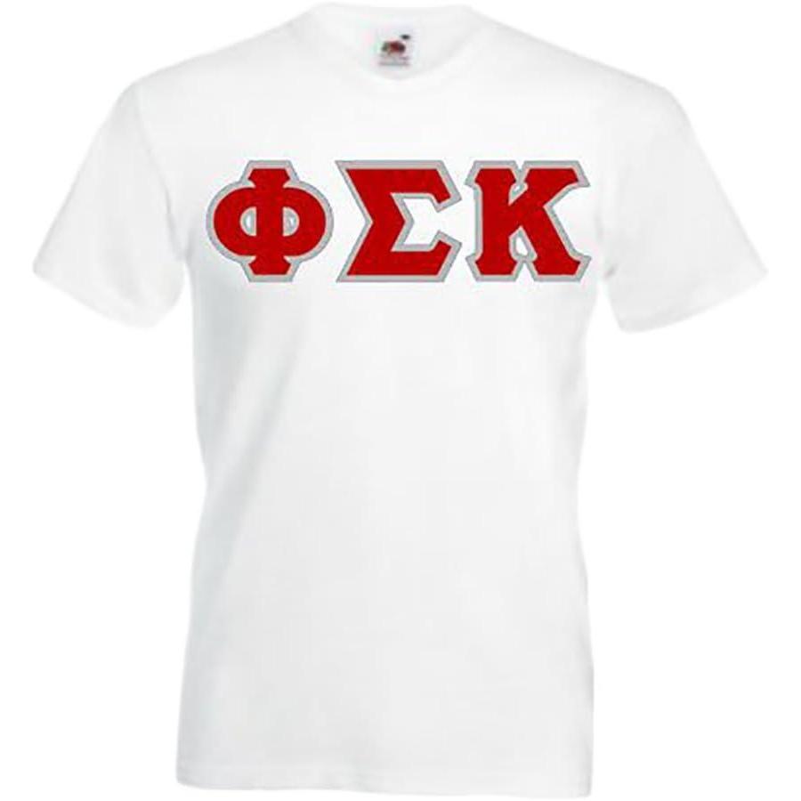 imagePhi Sigma Kappa Lettered VNeck TShirtWhite