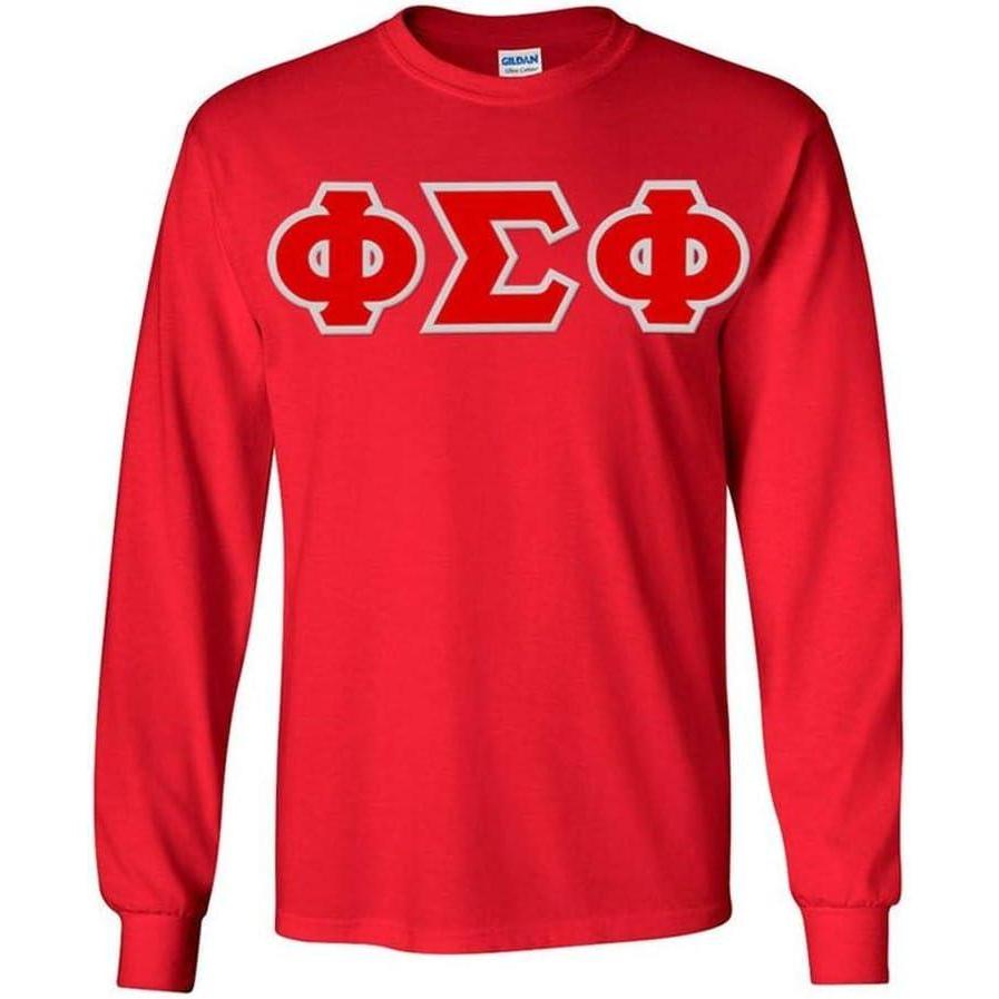 imagePhi Sigma Phi Greek Letter Twill Long Sleeve TeeRed
