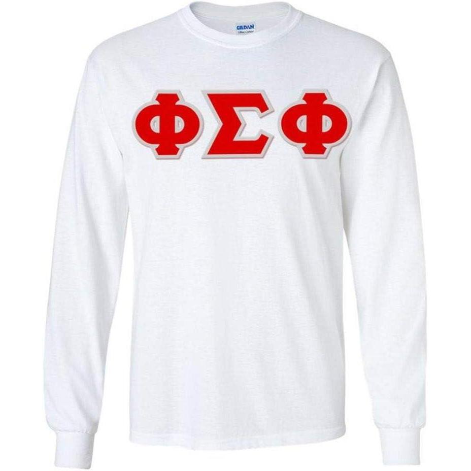 imagePhi Sigma Phi Greek Letter Twill Long Sleeve TeeWhite