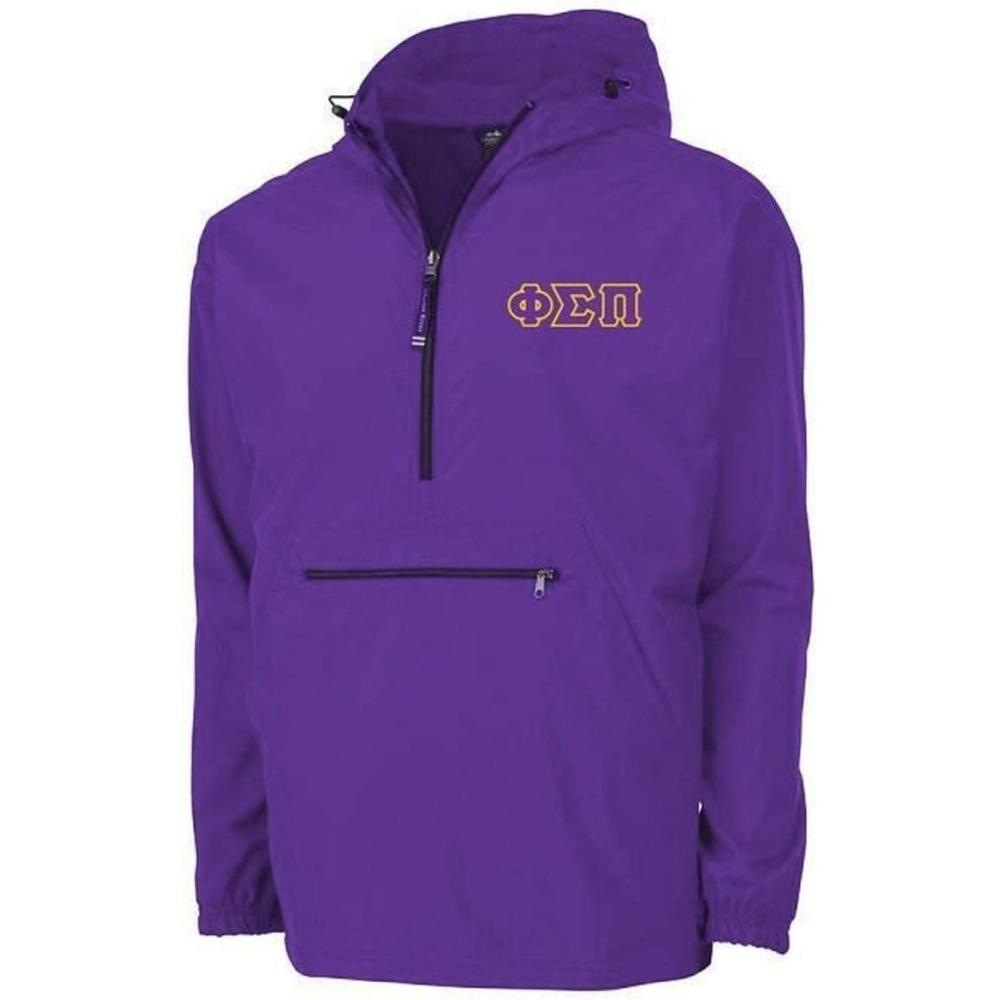 imagePhi Sigma Pi Tackle Twill Lettered Pack N Go PulloverPurple