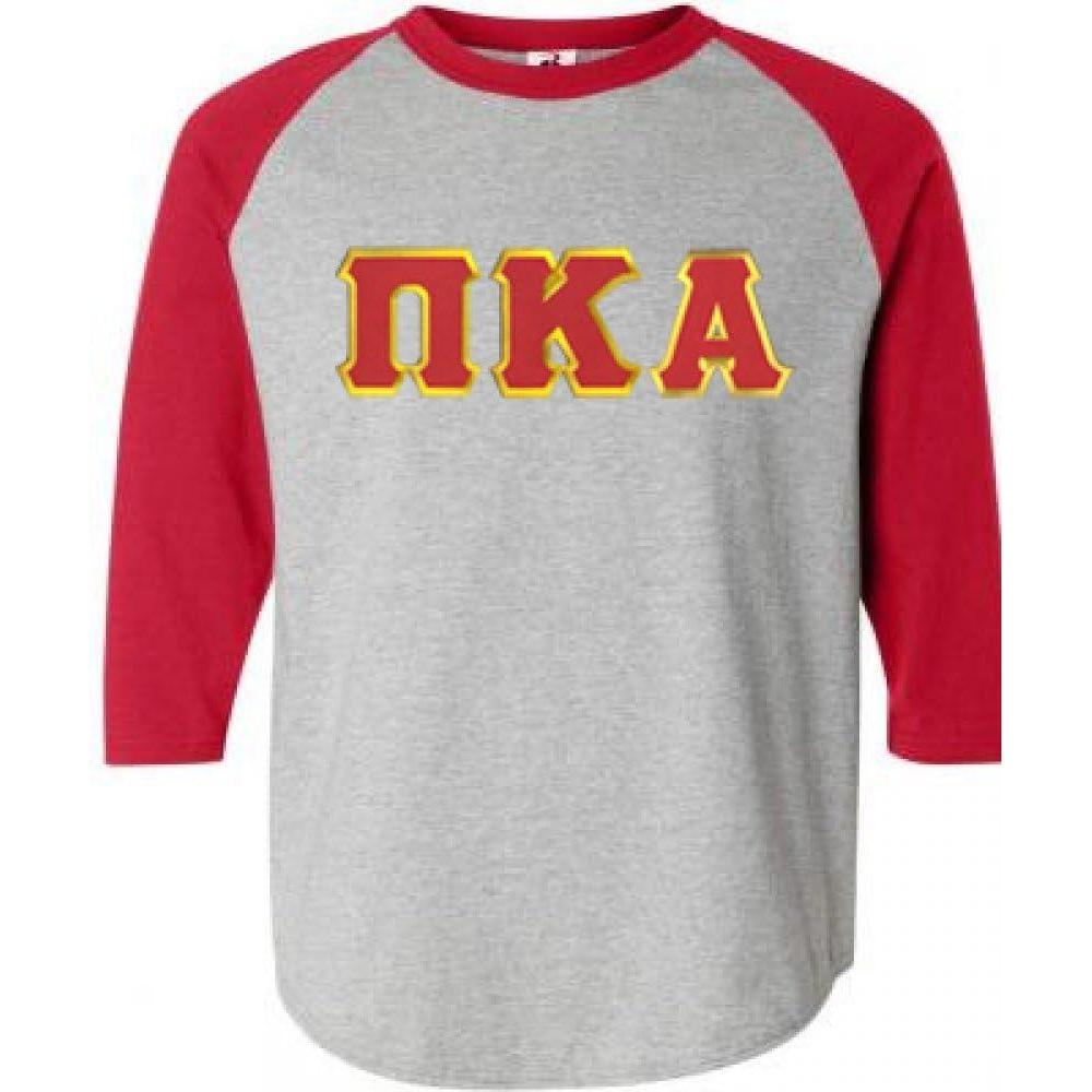 imagePi Kappa Alpha Lettered Raglan TShirtGrey WRed