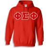 Greekgear Phi Sigma Phi Lettered Twill Hoodie(Red)