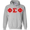Greekgear Phi Sigma Phi Lettered Twill Hoodie(Sports Grey)