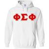 Greekgear Phi Sigma Phi Lettered Twill Hoodie(White)
