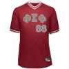 Phi Sigma Phi Retro V-Neck Baseball Jersey(Maroon/White)
