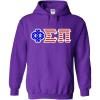 Phi Sigma Pi Greek Letter American Flag Hoodie(Purple)