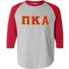 Pi Kappa Alpha Lettered Raglan T-Shirt(Grey W/Red)