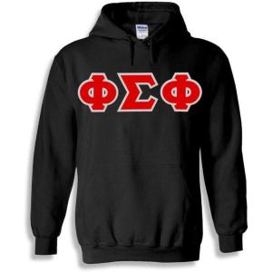 Greekgear Phi Sigma Phi Lettered Twill Hoodie(Black)