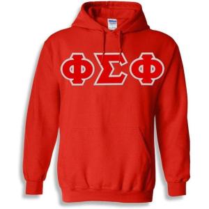 Greekgear Phi Sigma Phi Lettered Twill Hoodie(Red)