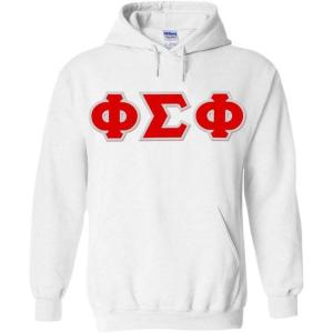 Greekgear Phi Sigma Phi Lettered Twill Hoodie(White)