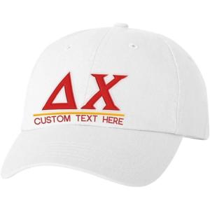 Personalized Delta Chi Greek Line Hat(White)