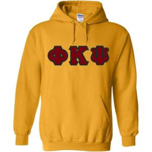 Phi Kappa Psi Lettered Hooded Sweatshirt(Athletic Gold)
