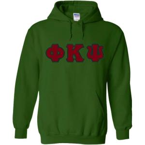 Phi Kappa Psi Lettered Hooded Sweatshirt(Forest Green)