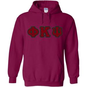 Phi Kappa Psi Lettered Hooded Sweatshirt(Magenta Pink)