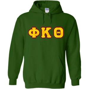 Phi Kappa Theta Lettered Hooded Sweatshirt(Forest Green)