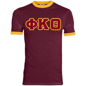 Phi Kappa Theta Lettered Ringer Shirt(Maroon/Gold)