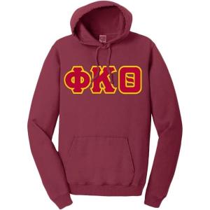 Phi Kappa Theta Pigment-Dyed Lettered Hooded Sweatshirt(Merlot)