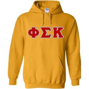 Phi Sigma Kappa Lettered Hooded Sweatshirt(Athletic Gold)
