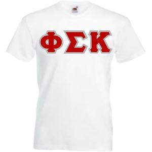 Phi Sigma Kappa Lettered V-Neck T-Shirt(White)