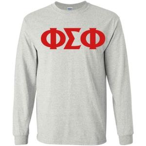 Phi Sigma Phi Greek Letter Longsleeve Tee(Sports Grey)