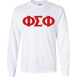Phi Sigma Phi Greek Letter Longsleeve Tee(White)