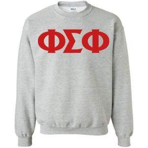 Phi Sigma Phi Greek Letter Sweatshirt(Sports Grey)