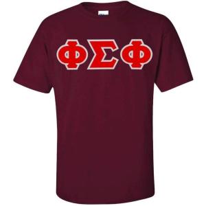 Phi Sigma Phi Greek Letter Twill Tee(Maroon)