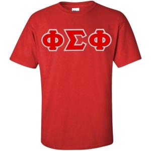 Phi Sigma Phi Greek Letter Twill Tee(Red)