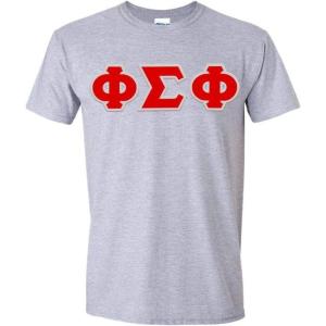 Phi Sigma Phi Greek Letter Twill Tee(Sports Grey)