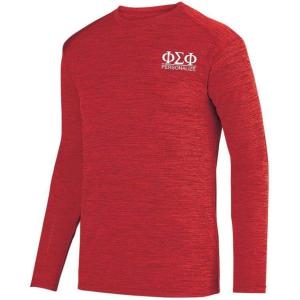 Phi Sigma Phi World Famous Dry Fit Tonal Long Sleeve Tee(Red)