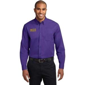 Phi Sigma Pi Greek Letter Oxford(Purple/ Light Stone)
