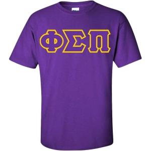 Phi Sigma Pi Sewn Lettered T-Shirt(Purple)