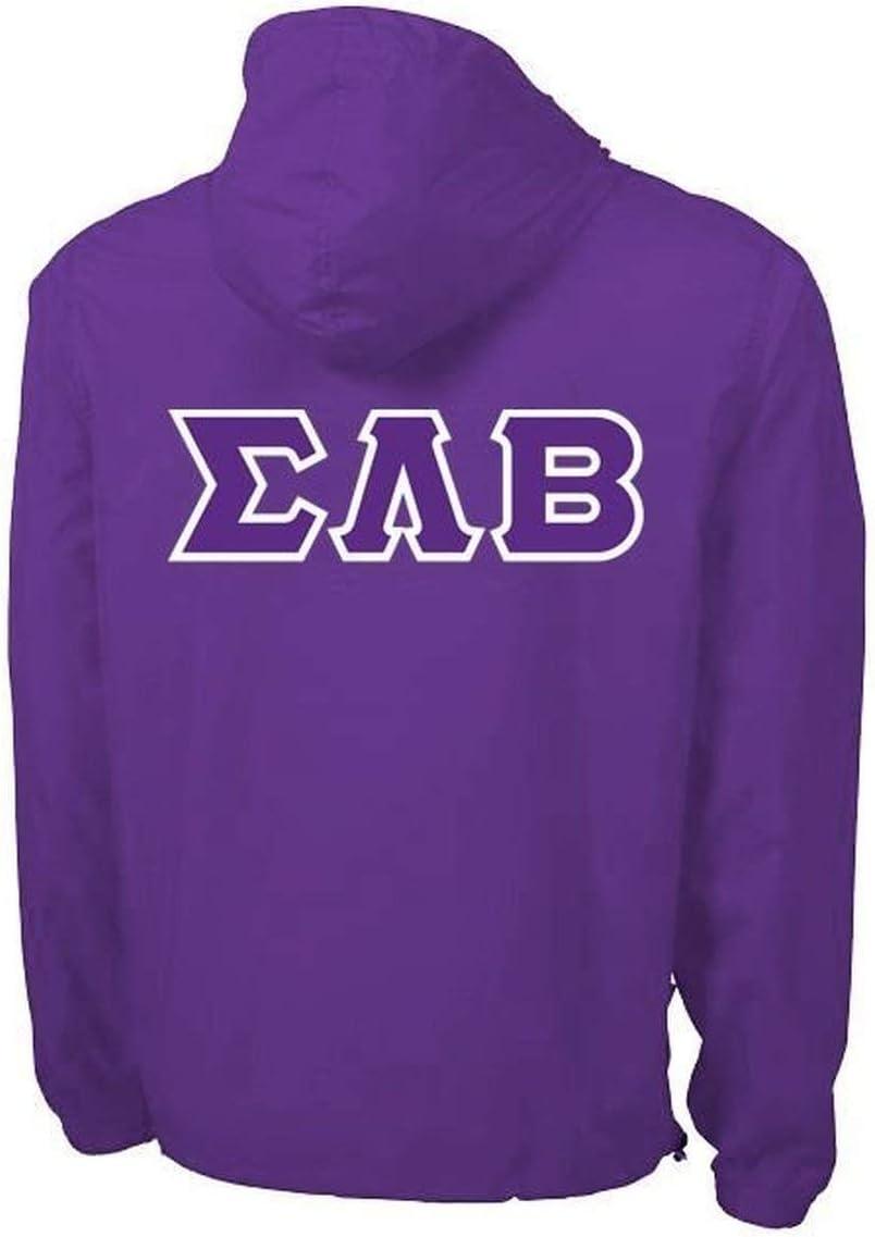 imageSigma Lambda Beta Tackle Twill Lettered Pack N Go PulloverPurple