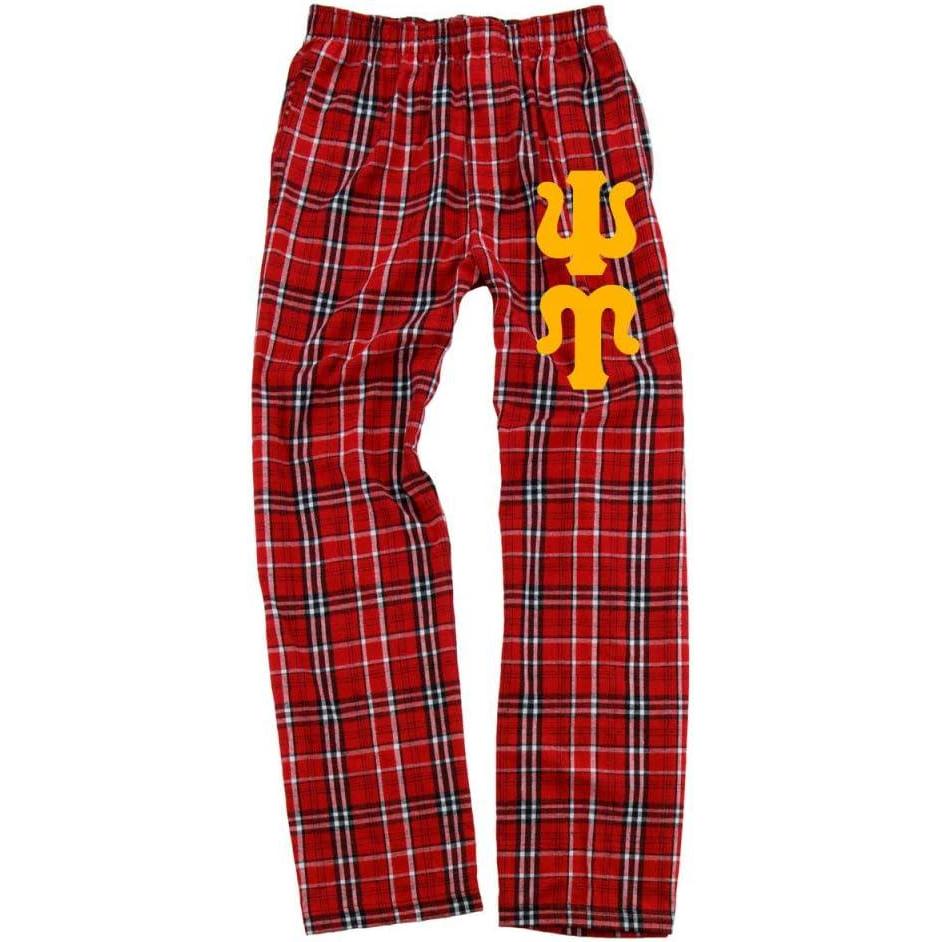 imageGreekgear Psi Upsilon Pajamas Flannel PantRedWhite