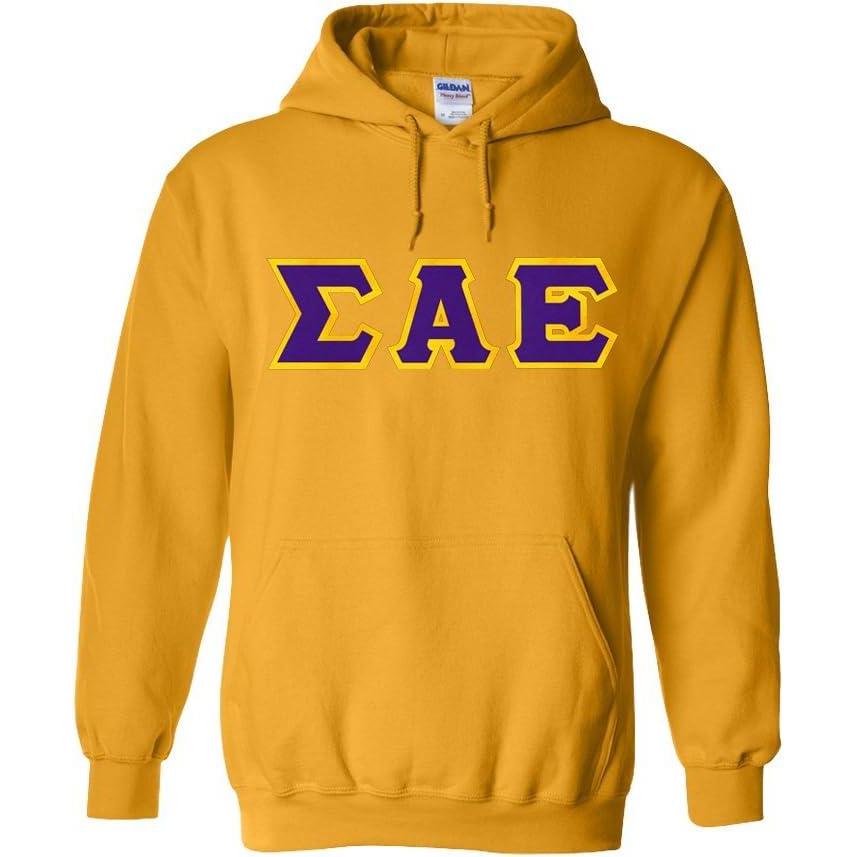 imageGreekgear Sigma Alpha Epsilon Lettered Hooded SweatshirtAthletic Gold