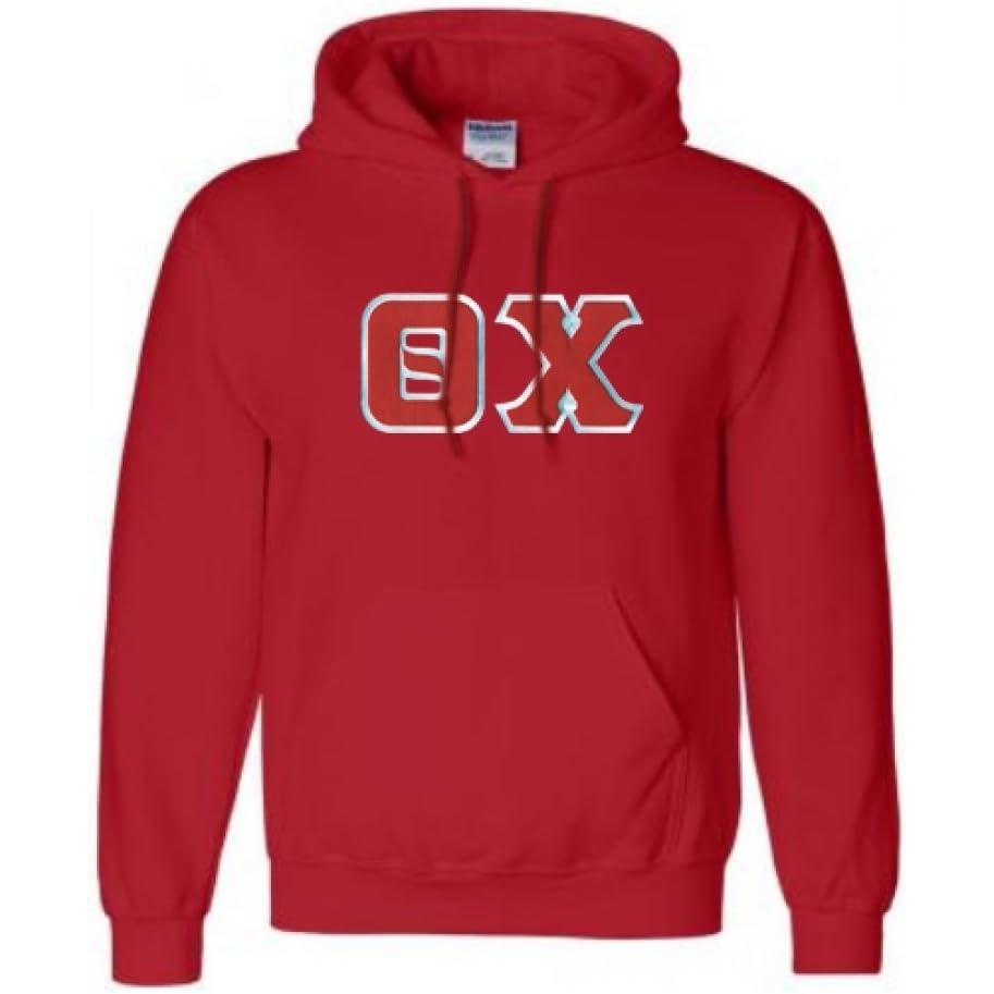 imageGreekgear Theta Chi Lettered Hooded SweatshirtRed