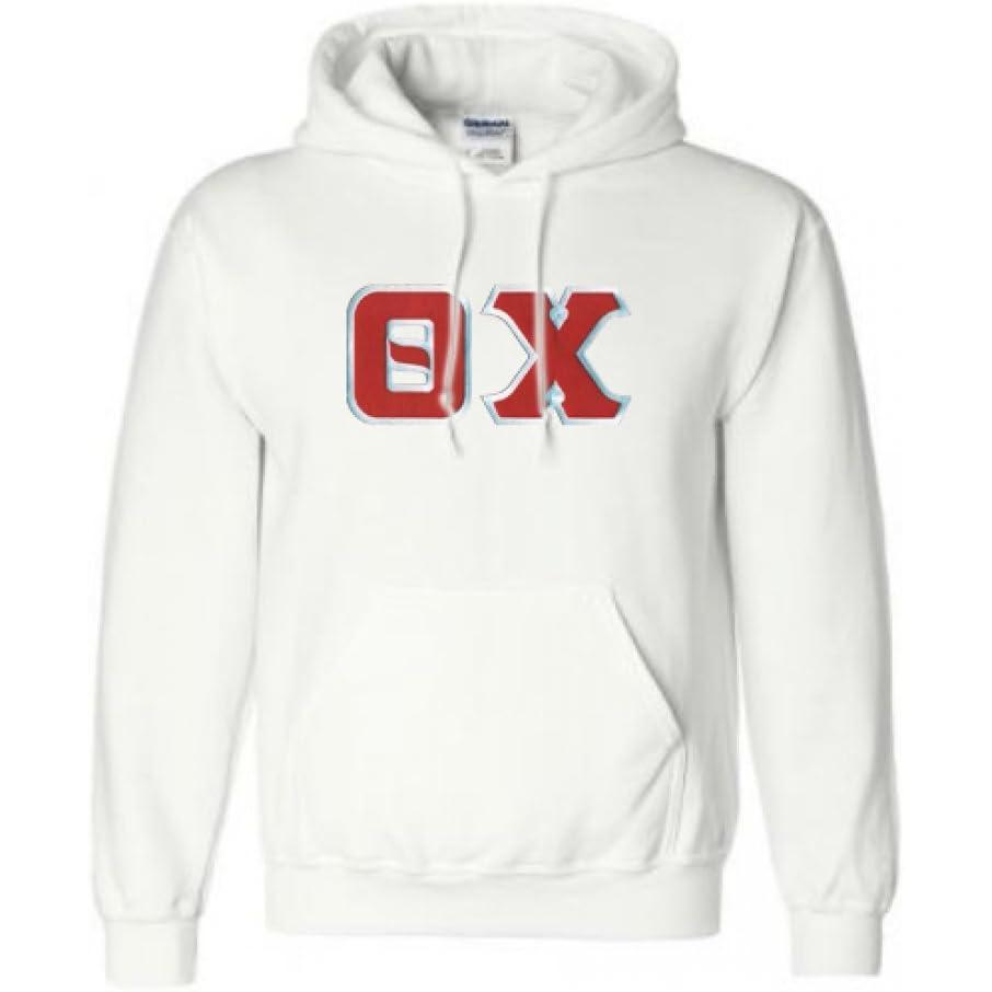 imageGreekgear Theta Chi Lettered Hooded SweatshirtWhite