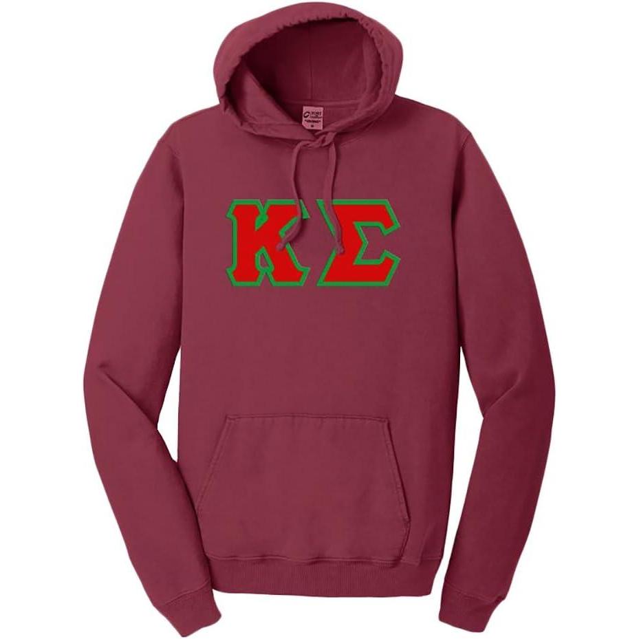 imageKappa Sigma PigmentDyed Lettered Hooded SweatshirtMerlot