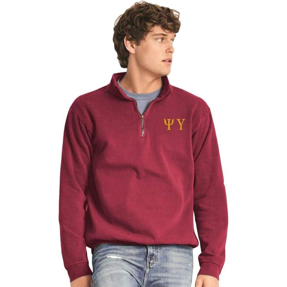imagePsi Upsilon Comfort Colors GarmentDyed Quarter Zip Sweatshirt