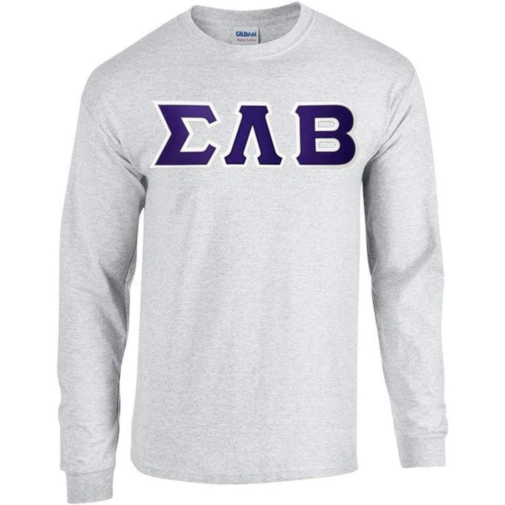 imageSigma Lambda Beta Lettered Long Sleeve TeeLight Grey
