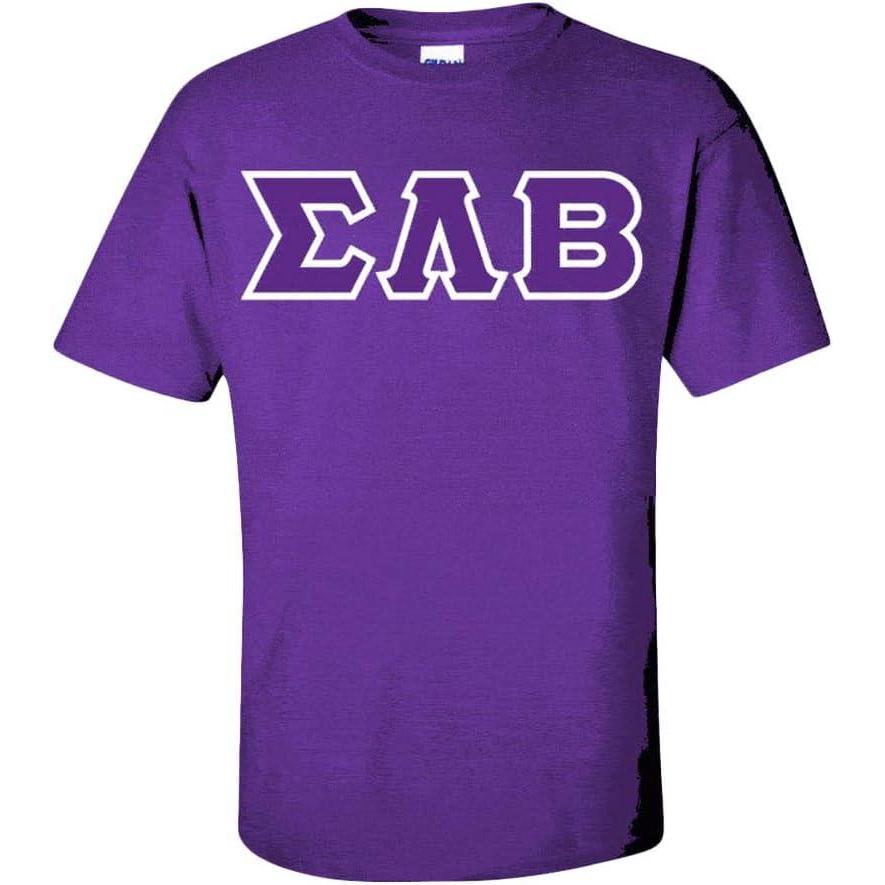 imageSigma Lambda Beta Sewn Lettered TShirtPurple
