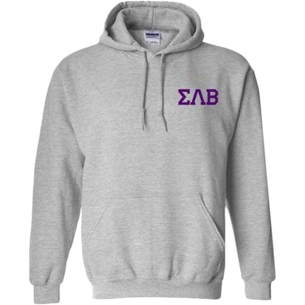 imageSigma Lambda Beta World Famous Greek Hoodie Sports Grey with Purple ImprintSports Grey